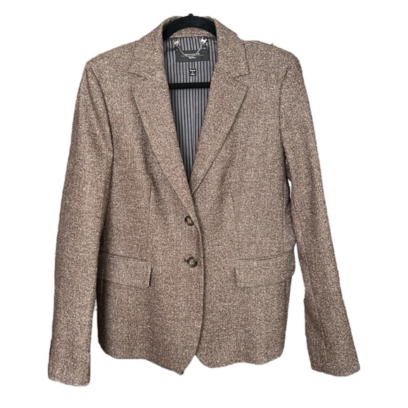 WEEKEND MAX MARA Herringbone Wool Silk Blazer Jacket Brown Career Classic, 16 - Picture 1 of 16